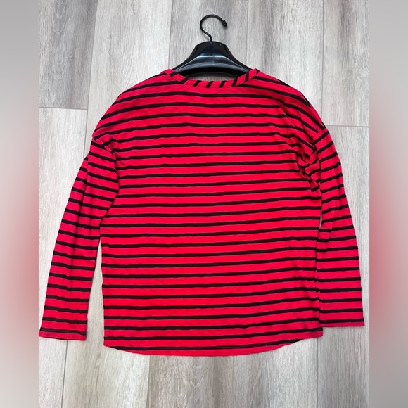 Splendid Red And Black Striped Long Sleeve Tee - Picture 3 of 4